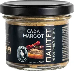 Паштет CASA MARGOT из говяжьей печени /стекло/ 90г*10 Паштет CASA MARGOT из говяжьей печени /стекло/ 90г*10