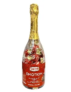 Конфеты SORINI "EMOTION CHRISTMAS BOTTLE" ассорти пралине из молочного шоколада с ореховой начинкой и злаками /пластик/ 270г*6
