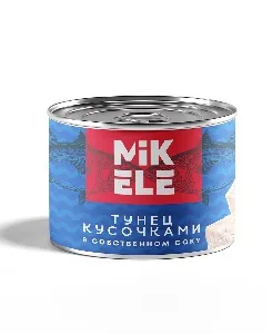 Тунец MIKELE кусочками в собственном соку /жесть/ 1700/1200г*6 Тунец MIKELE кусочками в собственном соку /жесть/ 1700/1200г*6
