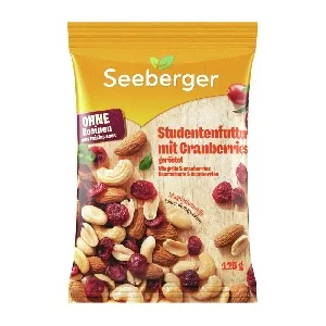Смесь SEEBERGER SE1203901 обжаренных ядер кешью, миндаля, арахиса и мягкой клюквы с сахаром Roasted nuts and cranberries 125г*13 Смесь SEEBERGER SE1203901 обжаренных ядер кешью, миндаля, арахиса и мягкой клюквы с сахаром Roasted nuts and cranberries 125г*13
