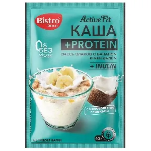 Каша+протеин GURMINA BISTRO Смесь злаков с бананом и миндалем 40г*15 Каша+протеин GURMINA BISTRO Смесь злаков с бананом и миндалем 40г*15