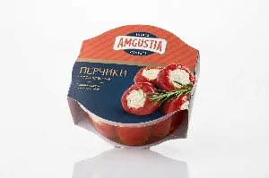 Перчики AMGUSTIA черри красные фаршированные сливочным сыром /пластик/ 200г*4 Перчики AMGUSTIA черри красные фаршированные сливочным сыром /пластик/ 200г*4