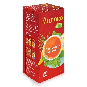 Чай MILFORD функциональный ОТЛИЧНОЕ НАСТРОЕНИЕ (25 пакетиков) /картон/ 0,04375г*12