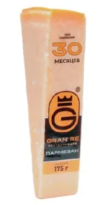 Сыр GRAN RE Пармезан 40% жирности (выдержка 30 мес) 175г*6 Сыр GRAN RE Пармезан 40% жирности (выдержка 30 мес) 175г*6