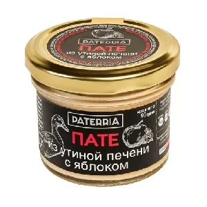 Пате PATERRIA из утиной печени с яблоком /стекло/ 90г*8