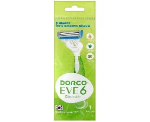DORCO EVE 6 однораз.ст. плав.гол. 6 лезв. и увл.полосой 1шт ЖЕН./20