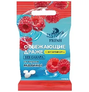 Драже BESTORME FRESH Освежающие без сахара с витамином С со вкусом малины /пакет/ 17г*12 Драже BESTORME FRESH Освежающие без сахара с витамином С со вкусом малины /пакет/ 17г*12