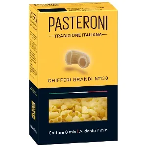 Макаронные изделия PASTERONI CHIFFERI GRANDI №130 / Рожки Большие /картон/ 400г*12