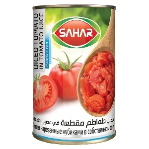 Томаты SAHAR нарезанные кубиками в собственном соку /жесть/ 400г*24 Томаты SAHAR нарезанные кубиками в собственном соку /жесть/ 400г*24