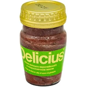 Анчоус DELICIUS филе в подсолнечном масле /стекло/ 90г*12 Анчоус DELICIUS филе в подсолнечном масле /стекло/ 90г*12