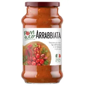 Соус POMATO ARRABBIATA томатный с острым перцем Арраббьята /стекло/ 350г*12 Соус POMATO ARRABBIATA томатный с острым перцем Арраббьята /стекло/ 350г*12