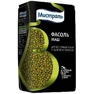 Фасоль МИСТРАЛЬ Маш зеленая для восточной кухни и здорового питания /пакет/ 450г*12 Фасоль МИСТРАЛЬ Маш зеленая для восточной кухни и здорового питания /пакет/ 450г*12