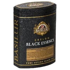 Чай BASILUR черный листовой "BLACK ESSENCE" СО ВКУСОМ КАРАМЕЛИ /жесть/ 100г*6