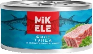 Тунец MIKELE филе в собственном соку /жесть/ 180/130г*48 Тунец MIKELE филе в собственном соку /жесть/ 180/130г*48