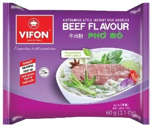 Лапша VIFON PHO BO рисовая быстрого приготовлениия. Вкус говядины /пакет/ 60г*30 Лапша VIFON PHO BO рисовая быстрого приготовлениия. Вкус говядины /пакет/ 60г*30