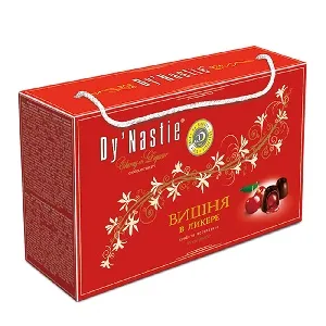 Конфеты Dy`Nastie ВИШНЯ В ЛИКЁРЕ шоколадные c тёмным шоколадом, с ликёрной начинкой, с цукатами вишни /упак. с ручкой-чемоданчик/ 160г*8 Конфеты Dy`Nastie ВИШНЯ В ЛИКЁРЕ шоколадные c тёмным шоколадом, с ликёрной начинкой, с цукатами вишни /упак. с ручкой-чемоданчик/ 160г*8