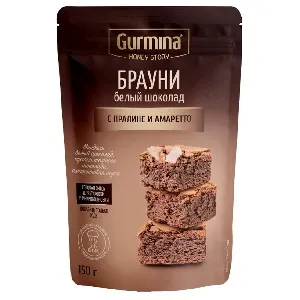 Брауни GURMINA HONEY STORY белый шоколад с пралине и амаретто 150г*10