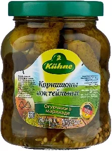 Корнишоны KUHNE коктейльные /стекло/ 180г*10 Корнишоны KUHNE коктейльные /стекло/ 180г*10
