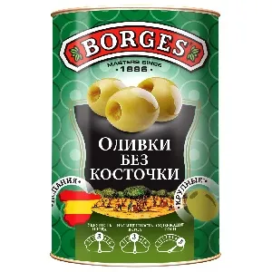 Оливки BORGES зеленые без косточки /жесть/ 314мл*12 Оливки BORGES зеленые без косточки /жесть/ 314мл*12