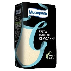 Крупа МИСТРАЛЬ Манная Семолина /пакет/ 450г*12 Крупа МИСТРАЛЬ Манная Семолина /пакет/ 450г*12