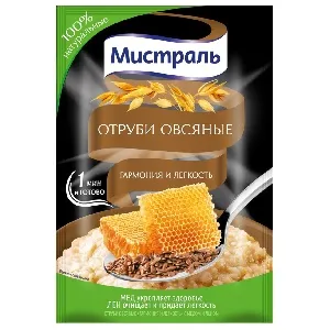 Отруби МИСТРАЛЬ овсяные "Гармония и легкость" (мед, лен) /пакет/ 30г*12 Отруби МИСТРАЛЬ овсяные "Гармония и легкость" (мед, лен) /пакет/ 30г*12