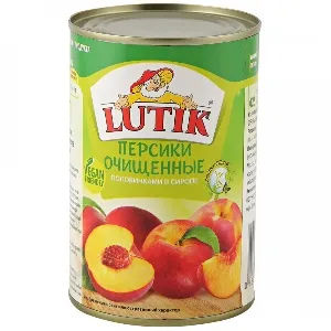 Персики 14092 LUTIK очищенные половинками в сиропе /жесть/ 425мл*12 Персики 14092 LUTIK очищенные половинками в сиропе /жесть/ 425мл*12