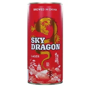 Пиво SKY DRAGON LAGER светлое нефильтрованное неосветленное пастеризованное 5,0% /жесть/ 1л*6