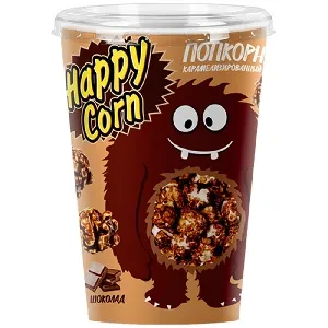 Воздушная кукуруза HAPPY CORN ШОКОЛАД Монстрики /стакан/ 100г*6