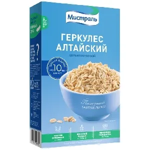 Хлопья МИСТРАЛЬ Геркулес Алтайский /картон/ 400г*12 Хлопья МИСТРАЛЬ Геркулес Алтайский /картон/ 400г*12