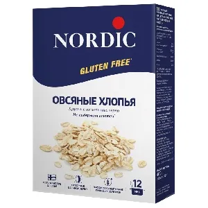 Хлопья NORDIC JUMBO OAT FLAKES овсяные крупные БЕЗ ГЛЮТЕНА /картон/ 400г*10 Хлопья NORDIC JUMBO OAT FLAKES овсяные крупные БЕЗ ГЛЮТЕНА /картон/ 400г*10