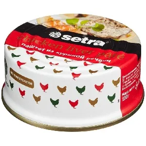 Паштет SETRA из куриной печени /жесть/ 100г*20 Паштет SETRA из куриной печени /жесть/ 100г*20
