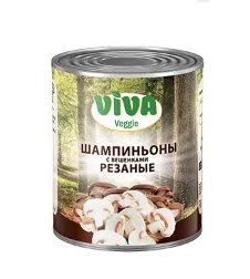 Шампиньоны VIVA Veggie с вешенками резаные /жесть/ 425млг*12