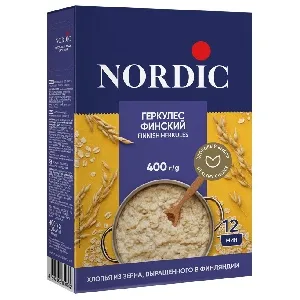 Хлопья NORDIC FINNISH HERKULES овсяные ГЕРКУЛЕС ФИНСКИЙ /картон/ 400г*10
