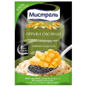 Отруби МИСТРАЛЬ овсяные "Энергия и бодрость" (манго, ананас, чиа) / пакет/ 30г*12 Отруби МИСТРАЛЬ овсяные "Энергия и бодрость" (манго, ананас, чиа) / пакет/ 30г*12