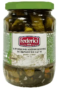 Корнишоны FEDERICI маринованные по-берлински 3-6 см /стекло/ 720мл*6