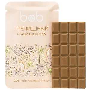 Шоколад BOB Белый на кешью с гречишным чаем /шоубокс/ 20г*20
