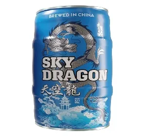 Пиво SKY DRAGON WHEAT BEER светлое пастеризованное нефильтрованное неосветленное 5,0%, бочонок /жесть/ 5л*2