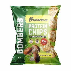 Чипсы BOMBBAR цельнозерновые протеиновые со вкусом "Белые грибы" /пакет/ 50г*14